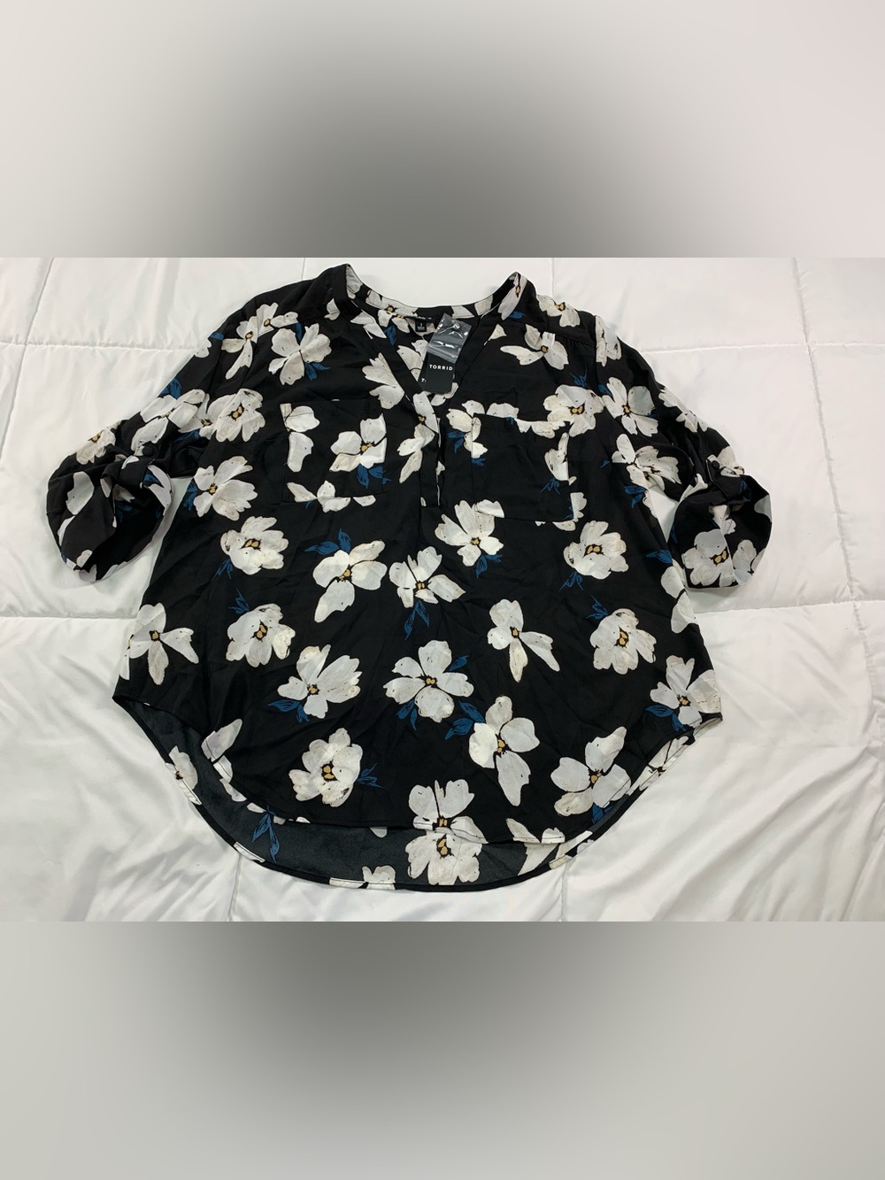 New torrid HARPER GEORGETTE PULLOVER 3/4 SLEEVE BLOUSE size 1X